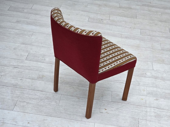 Image 1 of 1960s, set de 2 fauteuils danois, tissu traditionnel danois en laine tissée, pieds en bois de frêne.