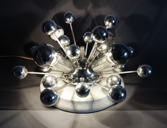 Image 1 of Original Soviet Design Chrome Cosmos 'Sputnik' Wall Lamp 1970's