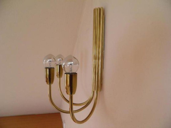 Lampade vintage in ottone stile anni '70 Regency Hollywood – Applique, Brass (photo 7 of 7)