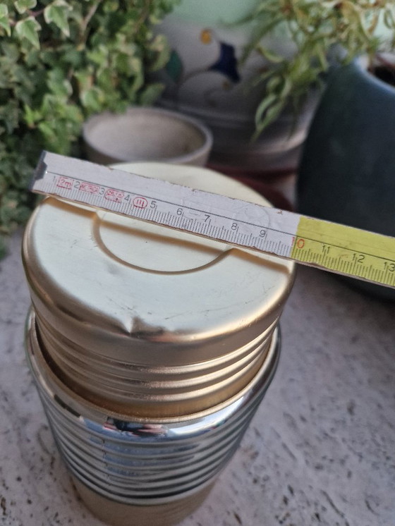 Image 1 of Thermoskan van glas en aluminium uit de jaren 60