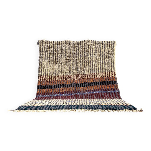 Vintage Marokkanischer Berber Teppich mit mehrfarbigen Streifen – 332 x 244 cm