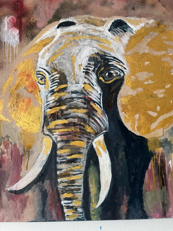 Quadro elefante dorato 80 per 80 cm – Arte, Tela (photo 3 of 7)