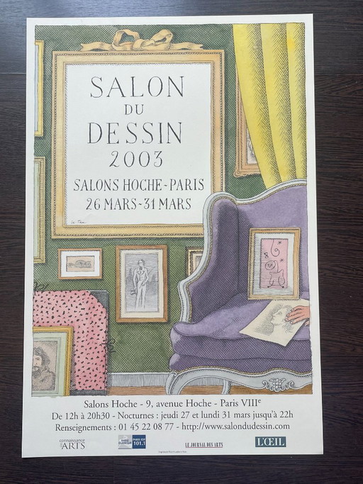 Originele poster van Pierre Le-Tan – Salon du Dessin, Parijs 2003 – Paper