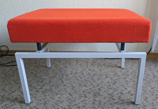 Original 60er COR Hocker mit Trittleiter, Space Age, Orange & Weiß, Top Zustand – krukjes, Metal
