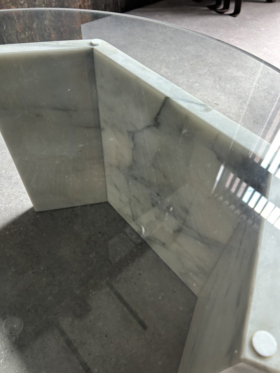 Image 1 of Vintage coffee table marble glass