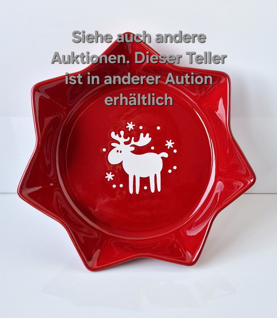 Image 1 of Waechtersbacher Keramik Design Emma Mugs Christmas Reindeer Service Fun Factory 8 Persons