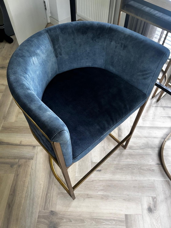 High Table With 4 Bar Stools – meubel groothandel, Dining set, Metal, Textile (photo 2 of 5)