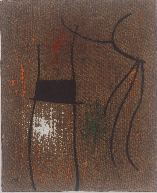 Joan Miró: Mujer abstracta, litografía firmada – lithos zeefdrukken, Paper (photo 2 of 5)