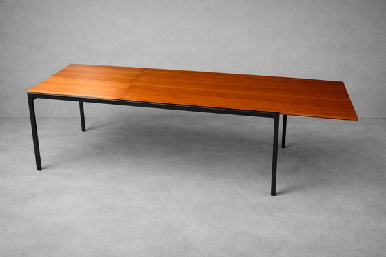 Image 1 of Cees Braakman extendable dining table in teak with black metal frame