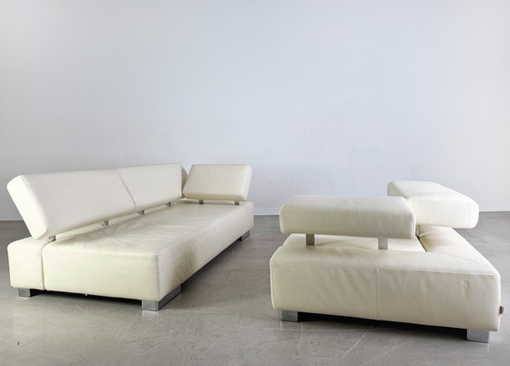 Image 1 of Original Brühl corner sofa Sunrise design sofa leather light couch