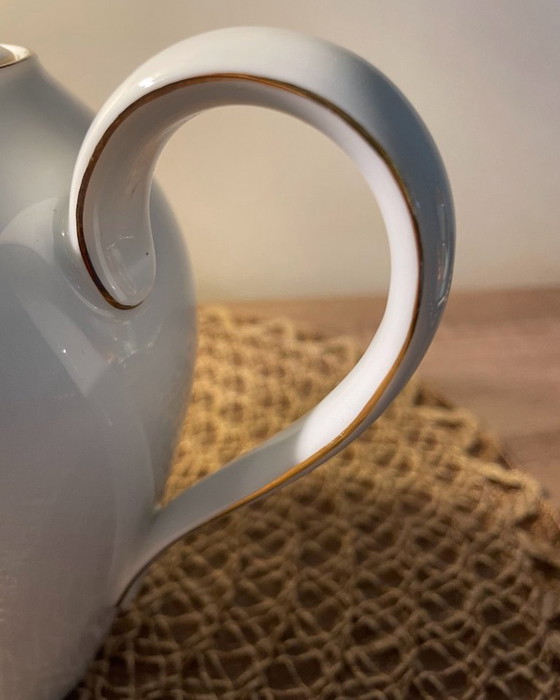Image 1 of Seltmann Weiden Liane Teapot Bavaria – Vintage Porcelain Teapot with Gold Trim – 20 cm – Germany