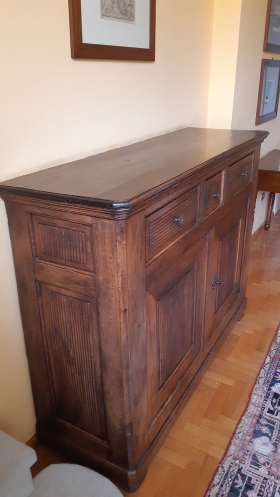Antiek Notenhouten Dressoir – Eind 19e Eeuw, Professioneel Gerestaureerd – CREDENZA ANTICA, Wood (photo 10 of 14)