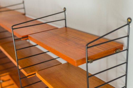 Image 1 of  Scaffale a parete modulare in teak di Nils Strinning per String, 1960