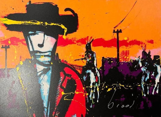 Herman Brood, ''Indian Escort,'' framed screenprint