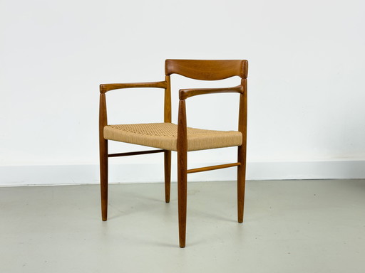 Teak & Papercord Armchair By H. W. Klein For Bramin, 1960S