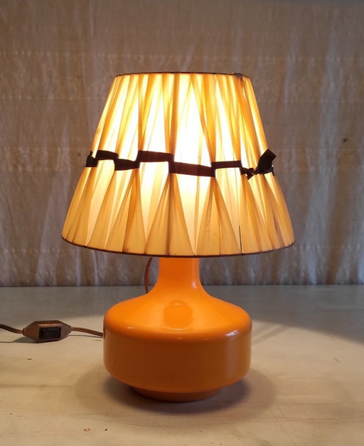 Lampada da tavolo in ceramica arancione - anni '60/'70
