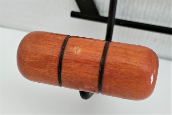 Image 1 of Modernist Coat Rack, Wood and Metal, 1960s