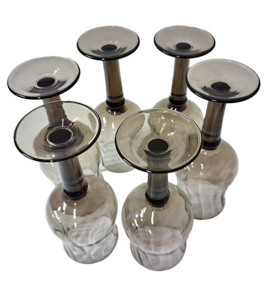 Image 1 of Bicchieri da vino con stelo in stile moderno di metà secolo - Set da 6