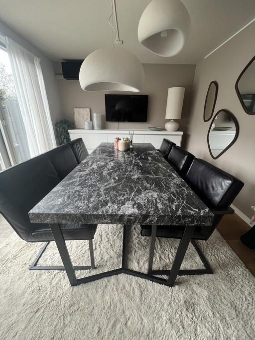 Luxe Marmeren Eettafel 220x100cm - Modern Design