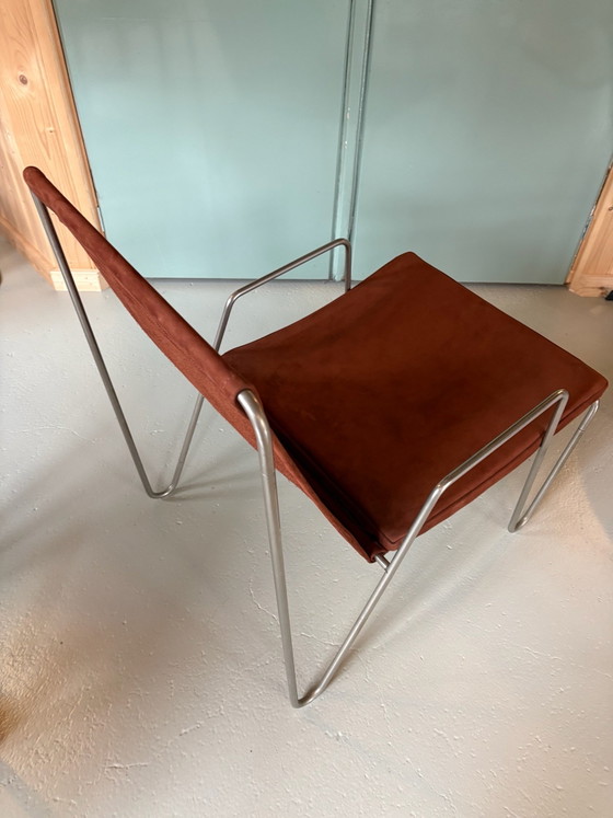 Fritz Hansen Bachelor Chair Verner Panton, Fauteuils, Leer, Metaal, Bruin (foto 7 van 12)