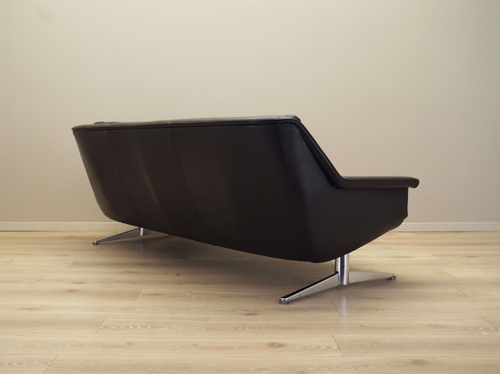 Image 1 of Divano in pelle marrone, design danese, anni '70, designer: Werner Langenfeld, manifattura: Esa