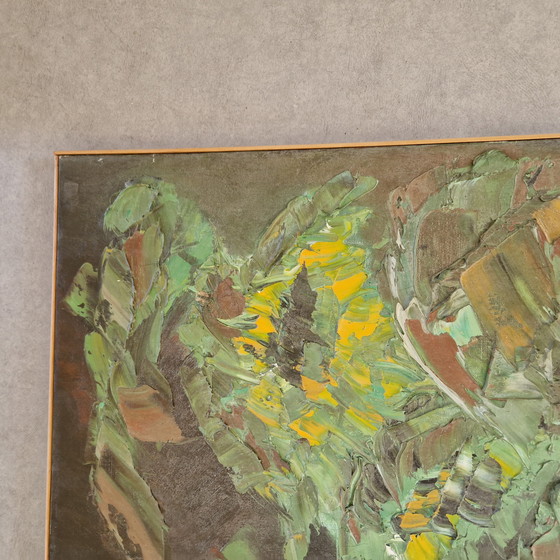 Image 1 of Pintura al óleo de mediados de siglo sobre lino: Girasoles, década de 1960/70