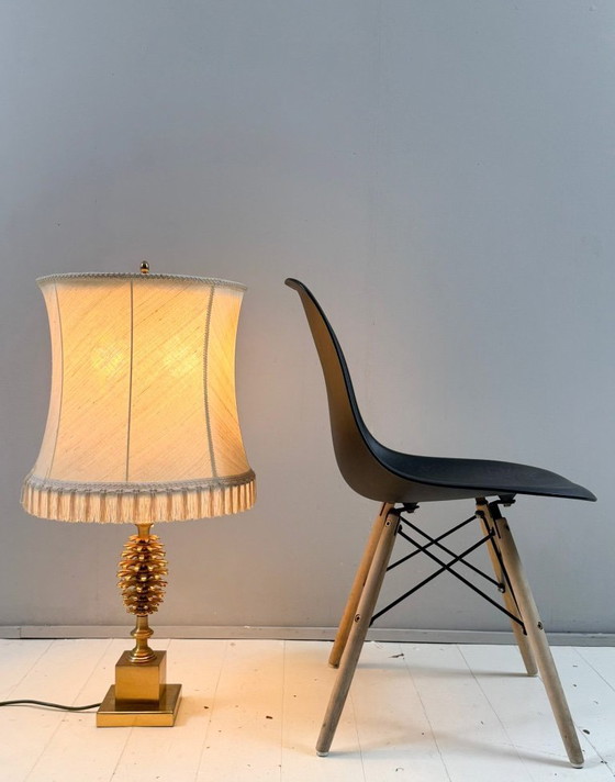 Image 1 of Set of 2 table lamps by Maison Charles, Hollywood Regency, pine cone/pine, France, 1970s
