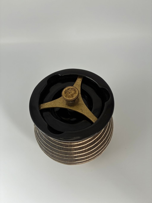 Vintage orientalische Tabakdose mit Presse - Signierte Keramik - 1950er Jahre – decoratieve objecten, Ceramic (photo 2 of 8)