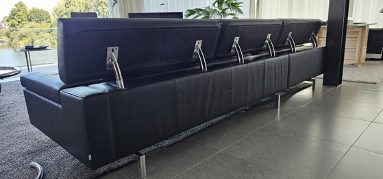 Jori Shiva Bank Met Chaise Longue In Zwart Leer – 3-5 zitsbanken, Leather (photo 5 of 10)