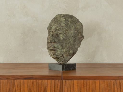 Unieke bronzen sculptuur van Helmut Kohl, vintage