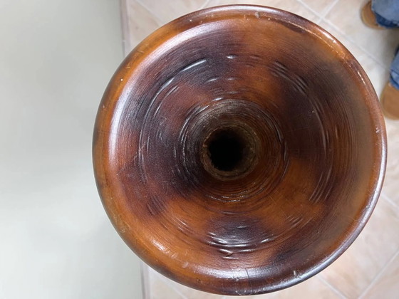 Bedeutende geschnitzte Holzvase – Pflanzkübel, Wood (photo 13 of 16)