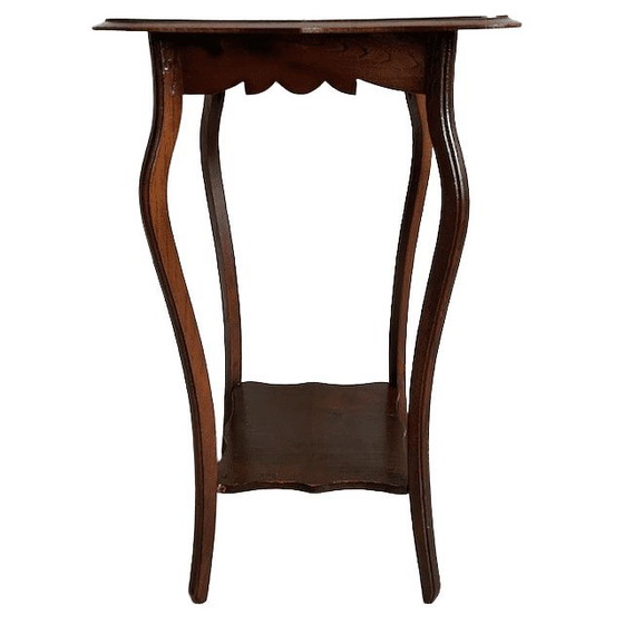 Image 1 of Elegante hoge vintage antieke art nouveau plantentafel eiken 1920's
