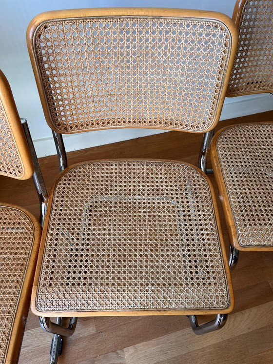Image 1 of 4x Silla Thonet Marcel Breuer S32 Cesca con protectores de suelo