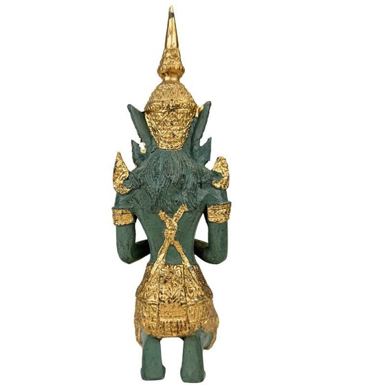 Set Guardiani del Tempio Thai Thepanom – Coppia di Figure Patinate Oro – Sculture (photo 5 of 21)