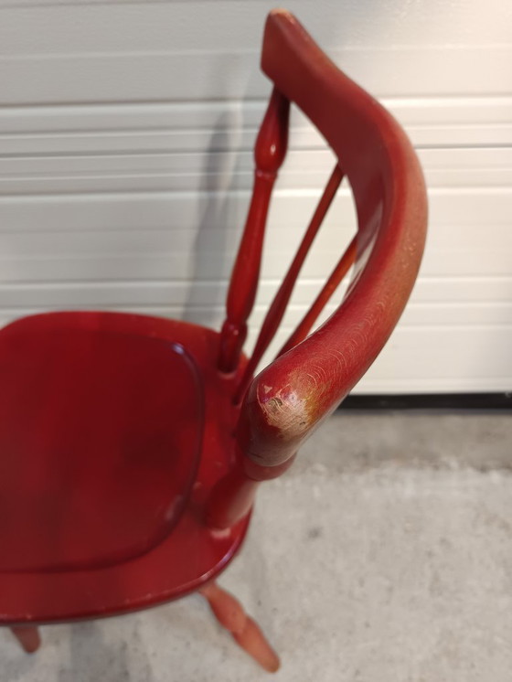 Image 1 of Set of 6 Vintage red chairs