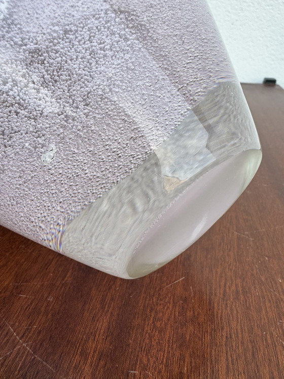 Image 1 of Heart-shaped vase in pink bubbled glass, 1960s