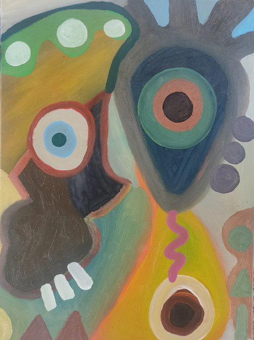 Original Painting by Mia Contemporary Art – schilderijen tekeningen, Cotton