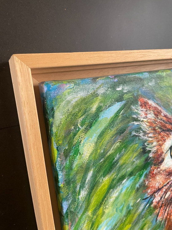 Image 1 of Orange Cat Painting by the Dutch artist Irene van Genderen-van de Wilt