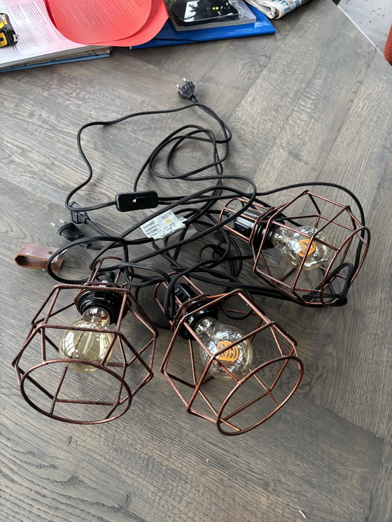 Image 1 of Set koperkleurige lampen o.a It s About RoMi en Dutchbone 