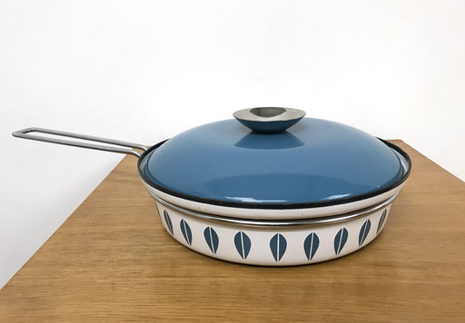 Vintage 60s 70s Cathrineholm of Norway Emaille Lotus Bratpfanne