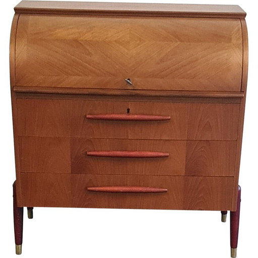 Secretaire svedese vintage in teak di Egon Ostergaard per Msi, Svezia