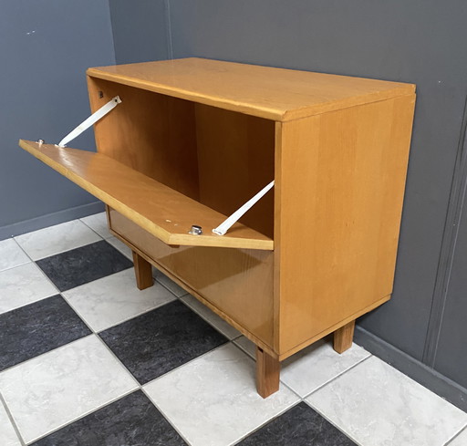 blonde wood cabinet by Frantisek Mezulanik 1960s
