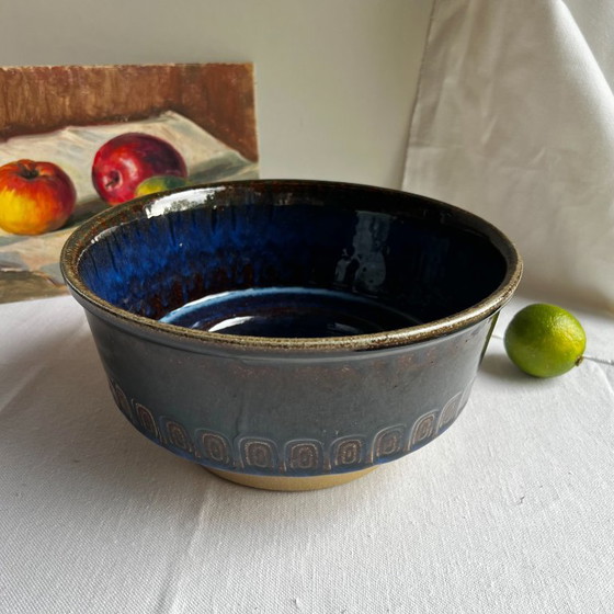 Image 1 of Large 1960s Danish Stoneware Centerpiece Bowl by Maria Philippi for Søholm