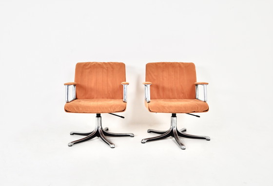 Image 1 of P126 bureaustoelen van Osvaldo Borsani voor Tecno, 1970S, set van 2