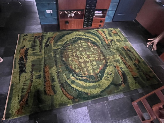 Image 1 of 1 x Desso Psychedelic Großtapete aus den 1970er Jahren (2 x 3 m) in Grün-Orange