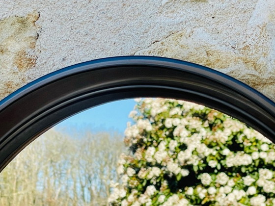 Image 1 of Mid-Century, Vintage, Rond Spiegel van Gerookt Acryl, Jaren 70