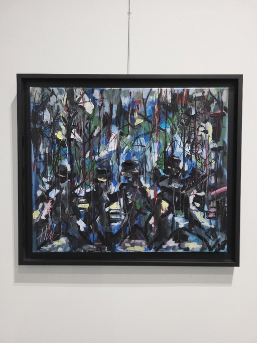 Raboliot Peinture Abstraite Signée "Henri Mahé"