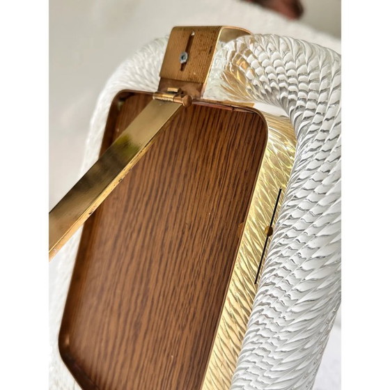 Image 1 of Cadre photo en verre de Murano transparent « Torchon » et laiton non aqueux, style moderne du milieu du siècle