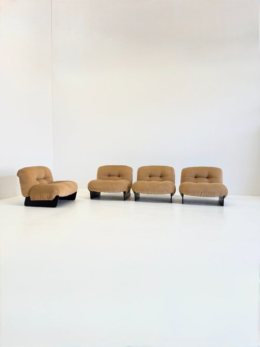 Quatre fauteuils modulables de Giuseppe Munari pour Poltrona Munari