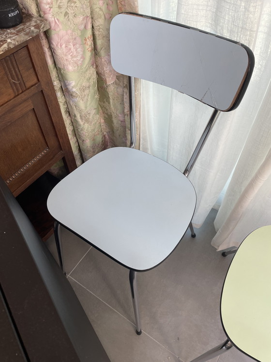 Image 1 of 3 unique Formica chairs in pastel colors
